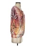 Kiara Animal Print Orange Short Sleeve Blouse Size S - photo 4
