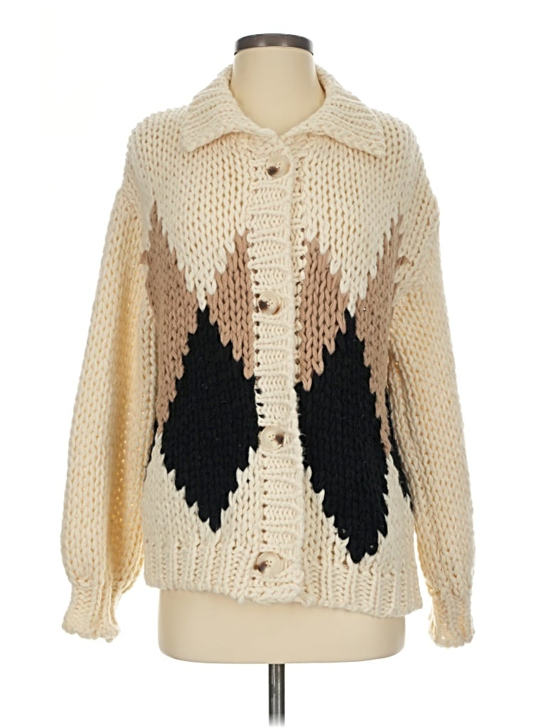 Pre-owned Line & Dot Cardigan Sweater In Ivory