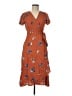 Final Touch 100% Rayon Orange Casual Dress Size M - photo 1