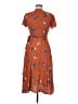 Final Touch 100% Rayon Orange Casual Dress Size M - photo 2