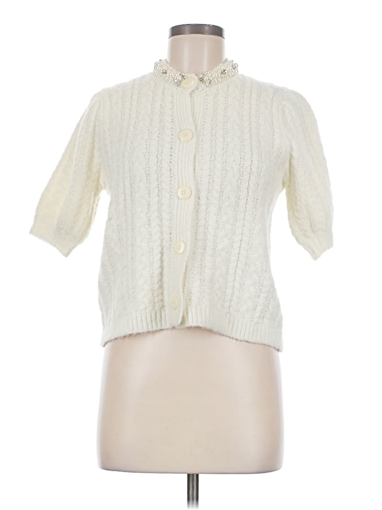 Pre-owned John & Jenn Cardigan Sweater In Ivory
