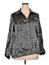 NY Collection Metallic Silver 3/4 Sleeve Button-Down Shirt Size 2X - photo 1
