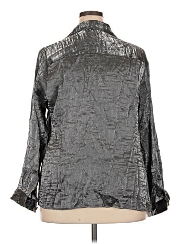 NY Collection 3/4 Sleeve Button-Down Shirt (view 2)
