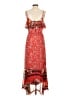 One September 100% Polyester Paisley Red Casual Dress Size XS - photo 2