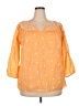 Talbots 100% Cotton Orange 3/4 Sleeve Blouse Size 2X - photo 1
