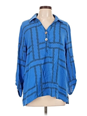 Ali Miles 3/4 Sleeve Button-Down Shirt (view 1)