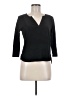 Sandro 100% Linen Black 3/4 Sleeve Top Size Med (2) - photo 1