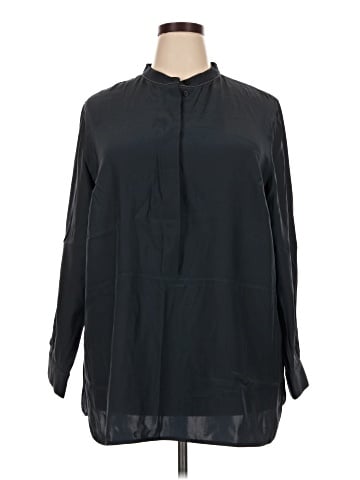 Lafayette 148 New York Long Sleeve Silk Top (view 1)