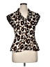 Sunny Leigh 100% Polyester Animal Print Brown Sleeveless Blouse Size XL - photo 1