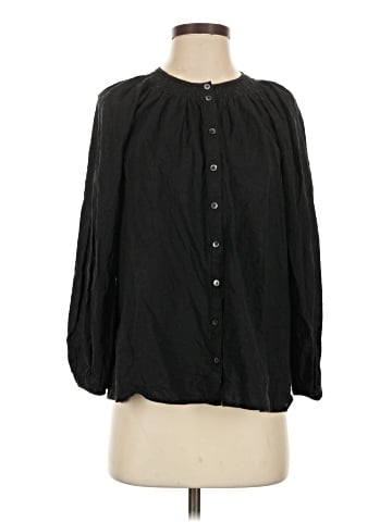 Madewell Floral Embroidered Smocked-Neck Raglan Top (view 1)