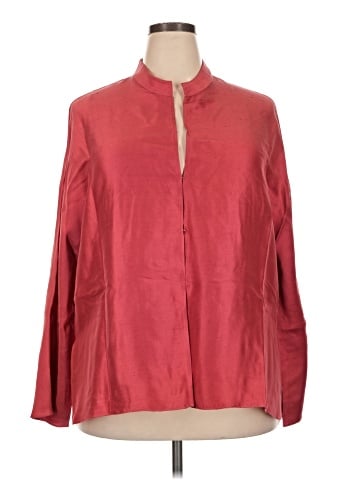Neiman Marcus Long Sleeve Silk Top (view 1)