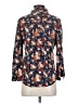 Faded Glory 100% Rayon Floral Blue 3/4 Sleeve Button-Down Shirt Size S - photo 2