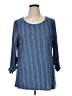 W5 100% Polyester Blue 3/4 Sleeve Blouse Size 1X - photo 1