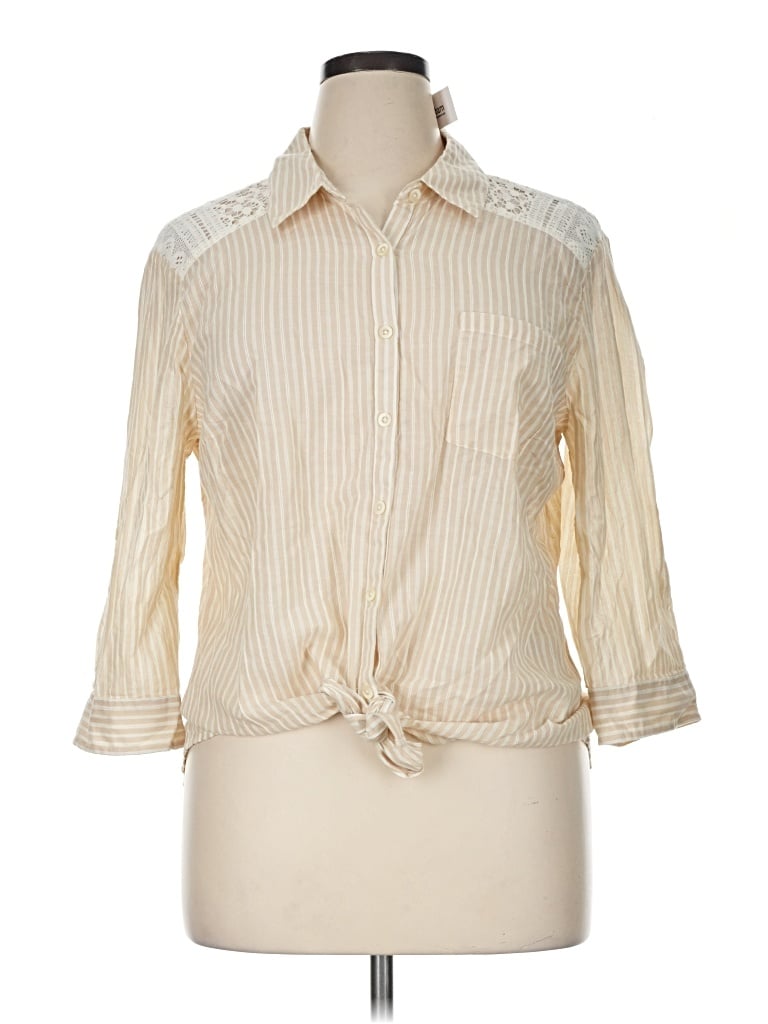 Pre-owned Db Established 1962 3/4 Sleeve Button Down Shirt In Ivory