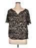 Apt. 9 100% Polyester Black Short Sleeve Blouse Size XL Petite - photo 1
