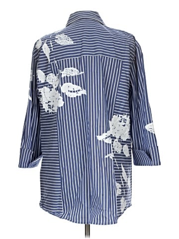 Lafayette 148 New York 3/4 Sleeve Button-Down Shirt (view 2)