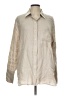 Cos 100% Linen Metallic Ivory Long Sleeve Button-Down Shirt Size 12 - photo 1