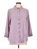 Splash 100% Viscose Chevron-herringbone Purple 3/4 Sleeve Button-Down Shirt Size 12 - photo 1