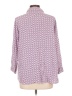 Splash 100% Viscose Chevron-herringbone Purple 3/4 Sleeve Button-Down Shirt Size 12 - photo 2