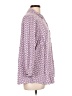 Splash 100% Viscose Chevron-herringbone Purple 3/4 Sleeve Button-Down Shirt Size 12 - photo 4
