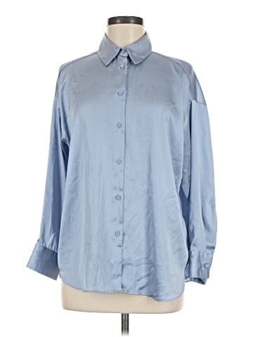 Zara 3/4 Sleeve Button-Down Shirt (view 1)