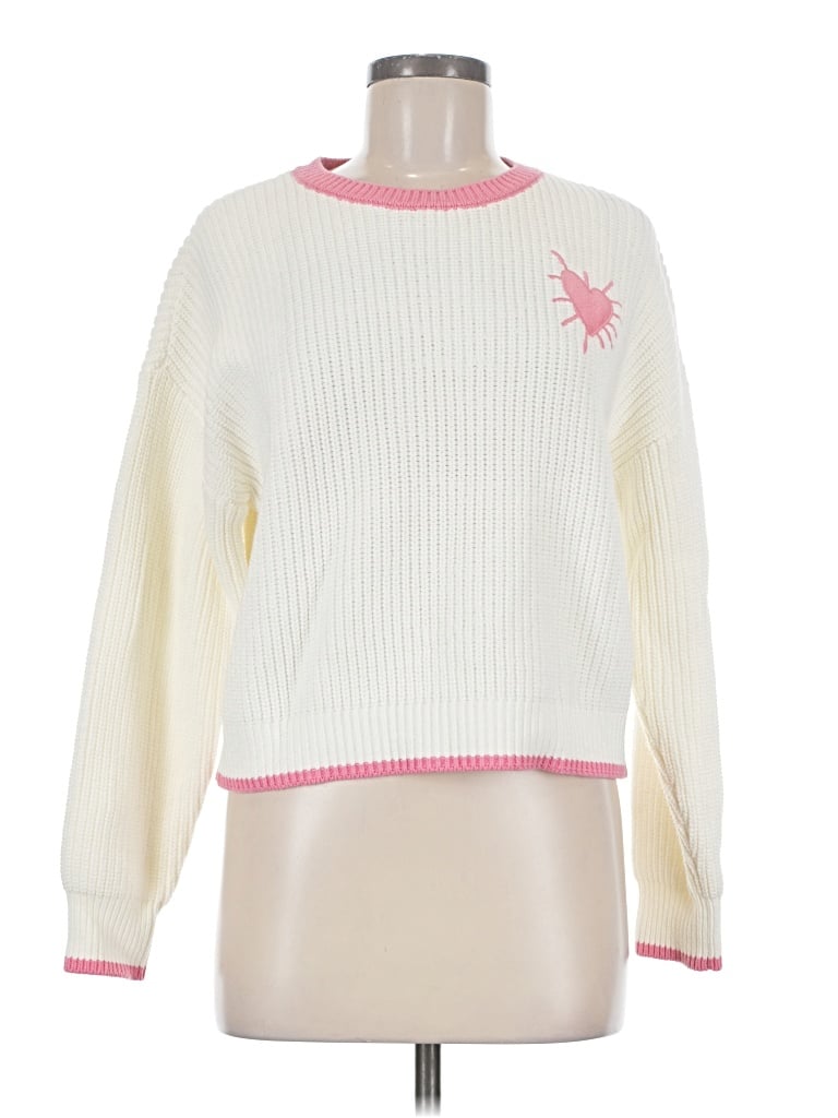 Pre-owned Kerri Rosenthal Pullover Sweater In White