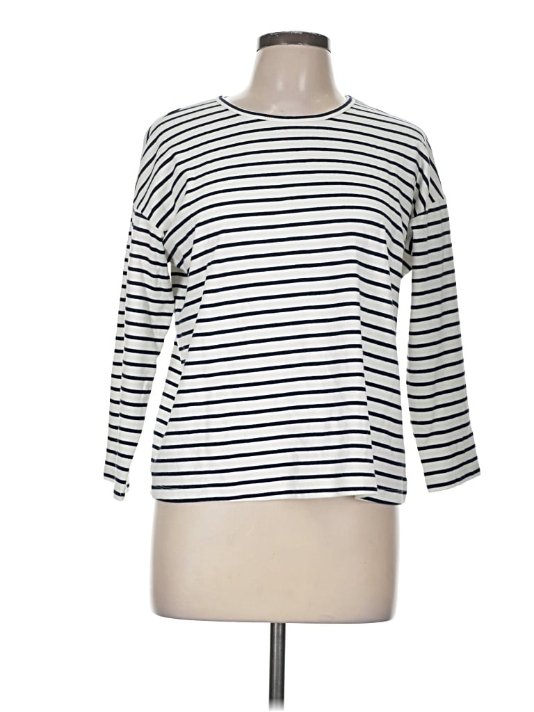 Pre-owned J. Mclaughlin 3/4 Sleeve T-shirt In White