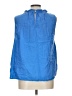 Dylan 100% Cotton Blue Sleeveless Blouse Size L - photo 2