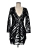 Express 100% Polyester Silver Cocktail Dress Size Med Petite - photo 1