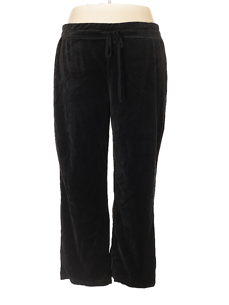 Onque Casuals Solid Black Velour Pants Size 2X (Plus) - 74% off | thredUP