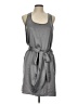 Aqua 100% Polyester Gray Casual Dress Size L - photo 1