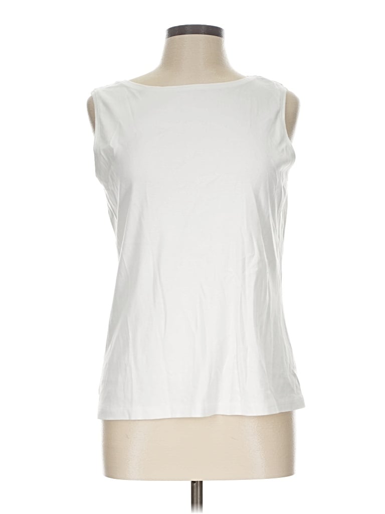 Pre-owned Karen Scott Sleeveless T-shirt In White