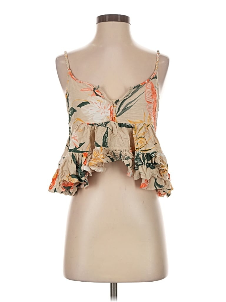 Pre-owned Patrons Of Peace Tank Top Tan Strapless Neckline Tops