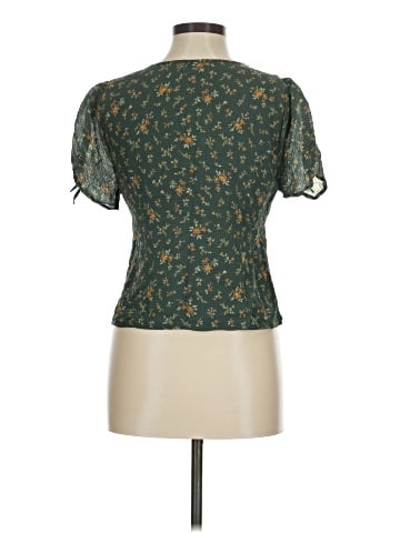 Madewell Silk Evie Tie-Sleeve Top in Fresh Sprigs (view 2)