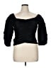 Something Navy 100% Polyester Black 3/4 Sleeve Top Size XL - photo 1