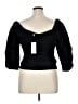 Something Navy 100% Polyester Black 3/4 Sleeve Top Size XL - photo 2