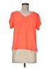 Lily White Orange Short Sleeve Blouse Size M - photo 1