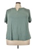 Daniel Rainn Teal Short Sleeve Blouse Size 3X - photo 1