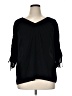 Worthington 100% Polyester Black 3/4 Sleeve Blouse Size 1X - photo 1
