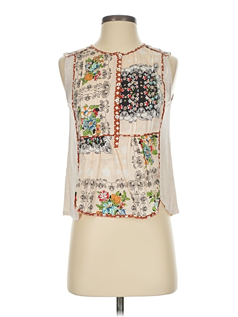 Pre-owned Tiny Sleeveless Blouse In Ivory