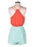 Double Zero 100% Polyester Color Block Teal Romper Size S - photo 2