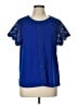 Cable & Gauge Blue Short Sleeve Blouse Size L - photo 1