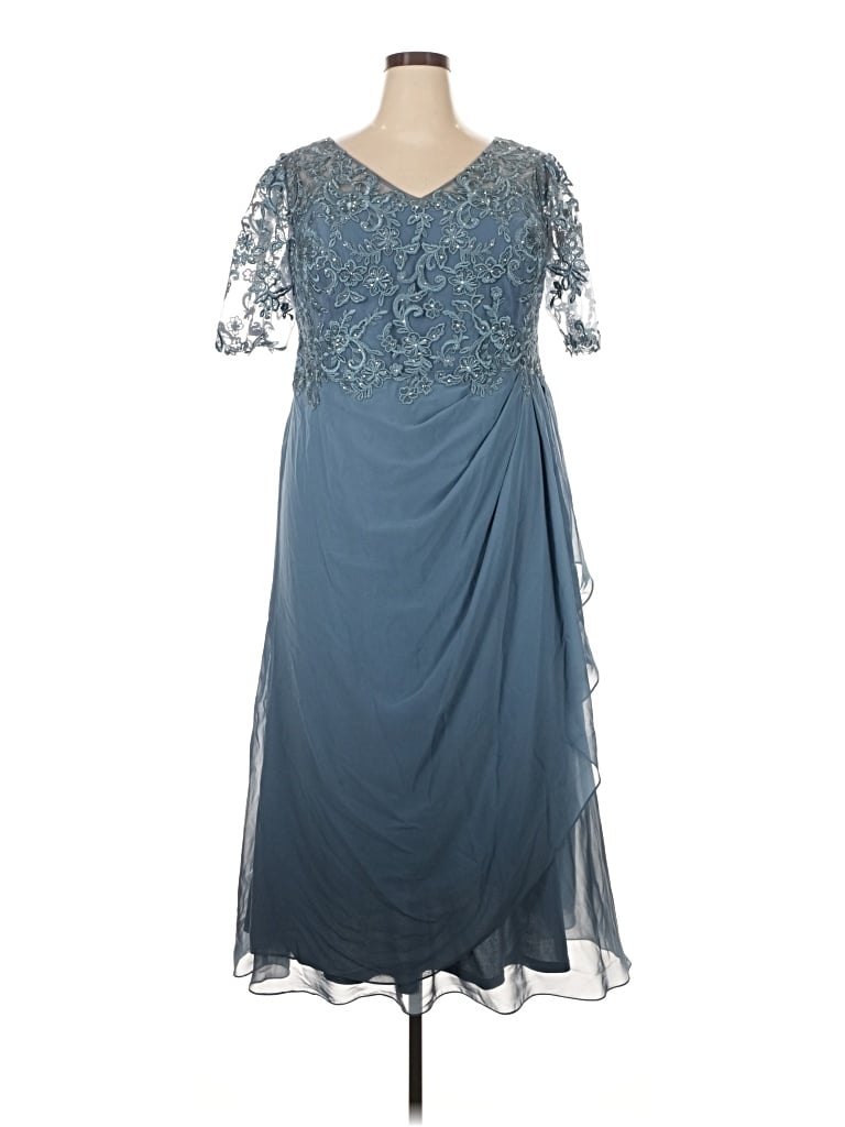 Pre-owned Oleg Cassini Cocktail Dress In Blue