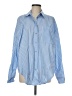 Double Zero 100% Cotton Stripes Blue Long Sleeve Button-Down Shirt Size M - photo 1