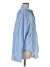Double Zero 100% Cotton Stripes Blue Long Sleeve Button-Down Shirt Size M - photo 4