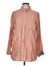 Express Stripes Orange Long Sleeve Button-Down Shirt Size M - photo 1