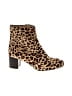J.Crew Collection Animal Print Brown Ankle Boots Size 9 - photo 1