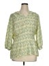 Max Studio 100% Polyester Yellow 3/4 Sleeve Blouse Size 1X - photo 1