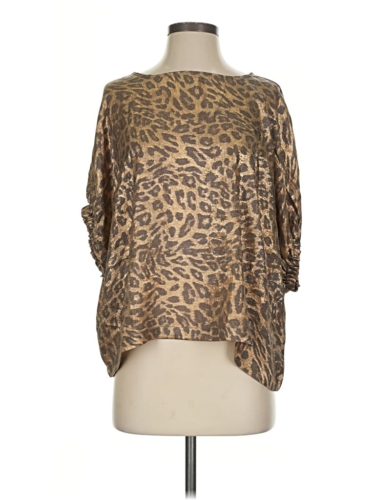 Pre-owned Eesome 3/4 Sleeve Blouse In Brown