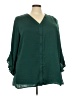 Slim Factor by Investments 100% Polyester Green 3/4 Sleeve Blouse Size 3X - photo 1